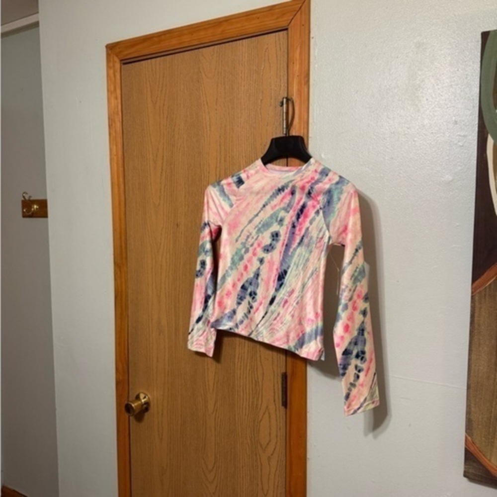 Gap Kids Girl's NWT XXL Multi-Color w/Tie-Dye Print Swim Rash Guard Top